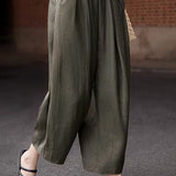 Loose Casual Cropped Pants