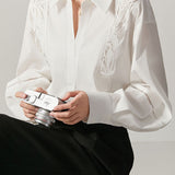 Classic Elegant Lace Trim Shirt - liwisi