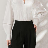Classic Elegant Lace Trim Shirt - liwisi