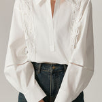 Classic Elegant Lace Trim Shirt - liwisi