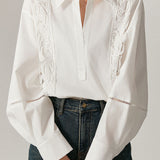 Classic Elegant Lace Trim Shirt - liwisi