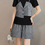 Fashionable Casual Fake Two-Piece Set - liwisi