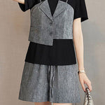 Fashionable Casual Fake Two-Piece Set - liwisi