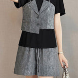 Fashionable Casual Fake Two-Piece Set - liwisi