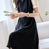 Simple Color-block Patchwork Dress - liwisi