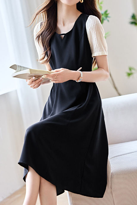 Simple Color-block Patchwork Dress - liwisi
