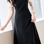 Simple Color-block Patchwork Dress - liwisi