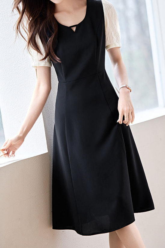 Simple Color-block Patchwork Dress - liwisi