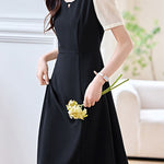 Simple Color-block Patchwork Dress - liwisi