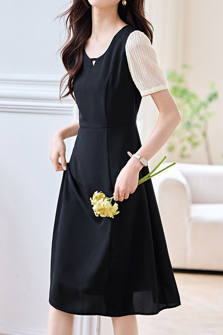 Simple Color-block Patchwork Dress - liwisi