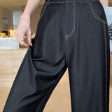 Casual Office High-waist Drape Wide-leg Pants