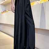 Casual Office High-waist Drape Wide-leg Pants