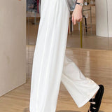 Casual Office High-waist Drape Wide-leg Pants