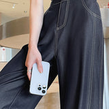 Casual Office High-waist Drape Wide-leg Pants