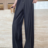 Casual Office High-waist Drape Wide-leg Pants