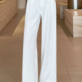 Casual Office High-waist Drape Wide-leg Pants