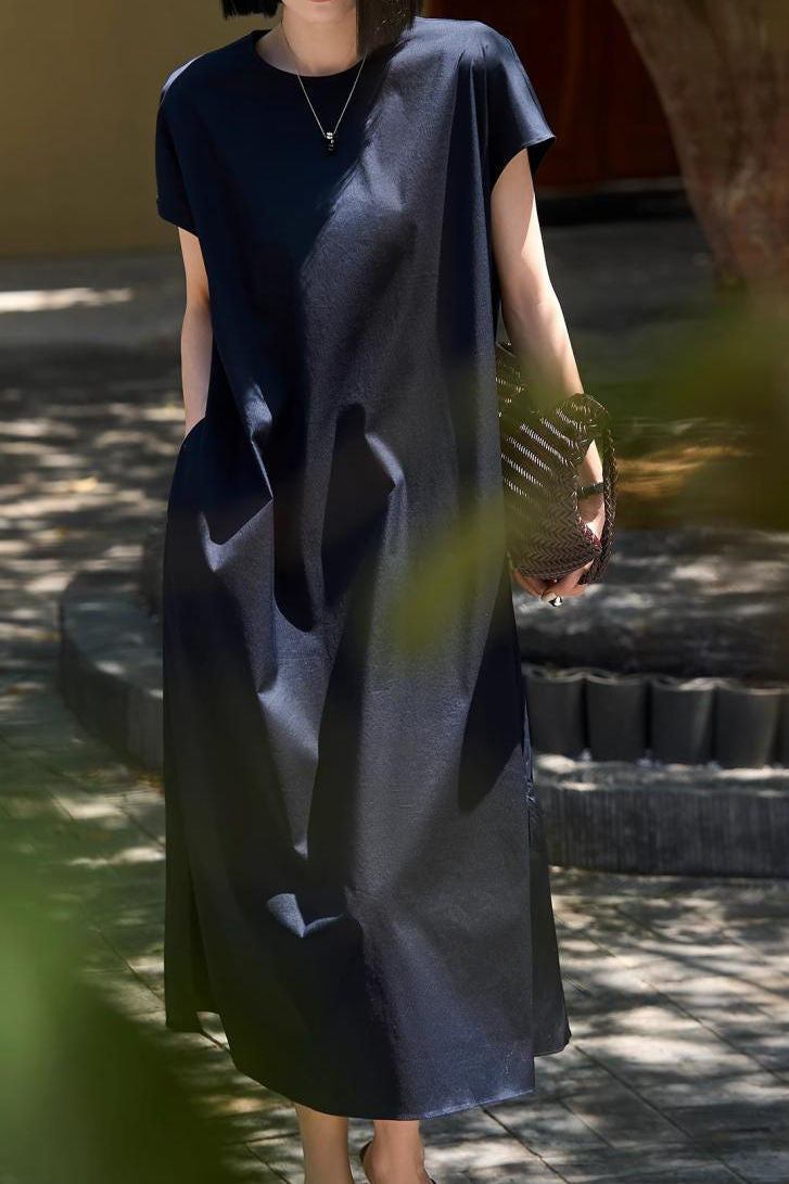 Elegant French Minimalist Solid Color Dress - liwisi