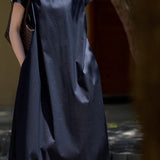 Elegant French Minimalist Solid Color Dress - liwisi