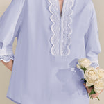 French Color-Blocking Floral Elegant Loose Shirt - liwisi