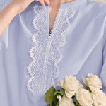 French Color-Blocking Floral Elegant Loose Shirt - liwisi