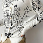 Versatile Printed Long-Sleeve Knit Cardigan - liwisi
