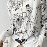 Versatile Printed Long-Sleeve Knit Cardigan - liwisi