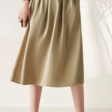 Elegant Office A-Line Pleated Skirt - liwisi