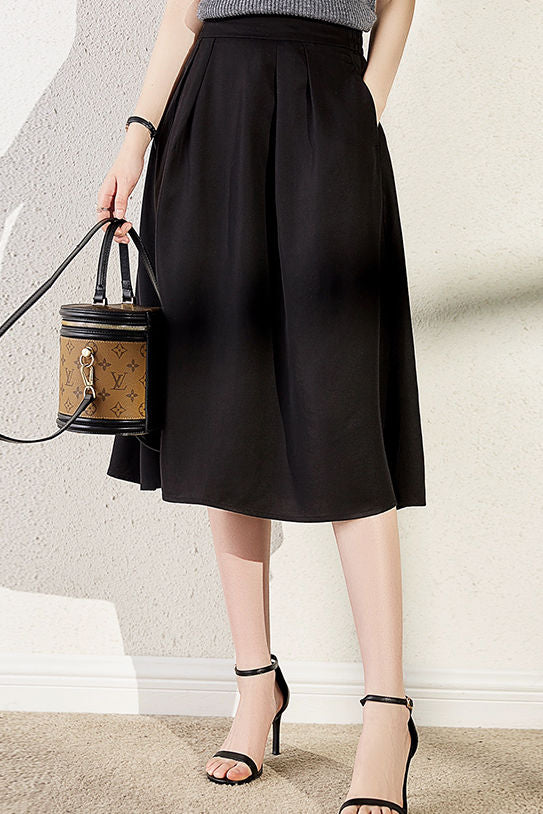Elegant Office A-Line Pleated Skirt - liwisi