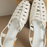 Fashionable Woven Hollow Flat Sandals - liwisi