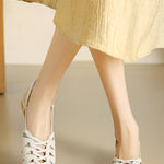 Fashionable Woven Hollow Flat Sandals - liwisi