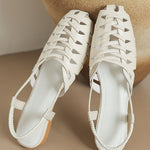 Fashionable Woven Hollow Flat Sandals - liwisi