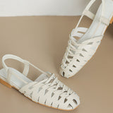 Fashionable Woven Hollow Flat Sandals - liwisi