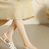 Fashionable Woven Hollow Flat Sandals - liwisi