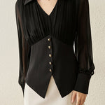 Fashion Pleated Waist Shirt - liwisi