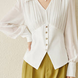 Fashion Pleated Waist Shirt - liwisi