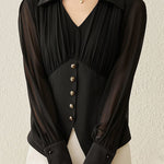 Fashion Pleated Waist Shirt - liwisi