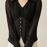 Fashion Pleated Waist Shirt - liwisi
