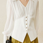 Fashion Pleated Waist Shirt - liwisi