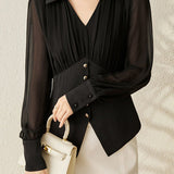 Fashion Pleated Waist Shirt - liwisi
