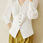 Fashion Pleated Waist Shirt - liwisi