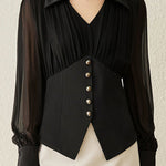 Fashion Pleated Waist Shirt - liwisi