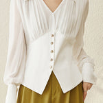 Fashion Pleated Waist Shirt - liwisi
