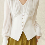 Fashion Pleated Waist Shirt - liwisi