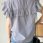 Casual Striped Ruffled Shirt - liwisi