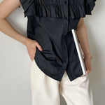 Casual Striped Ruffled Shirt - liwisi