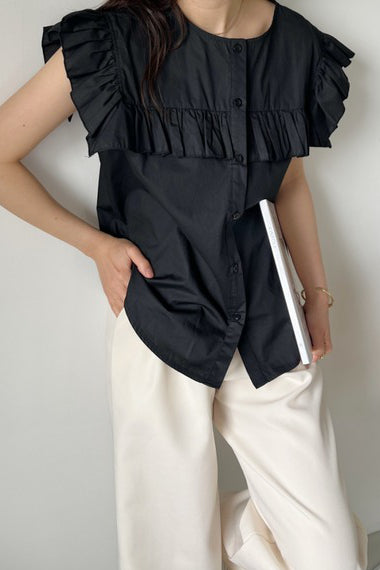 Casual Striped Ruffled Shirt - liwisi