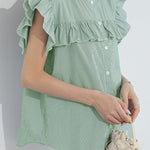 Casual Striped Ruffled Shirt - liwisi