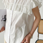 Casual Striped Ruffled Shirt - liwisi