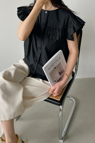 Casual Striped Ruffled Shirt - liwisi