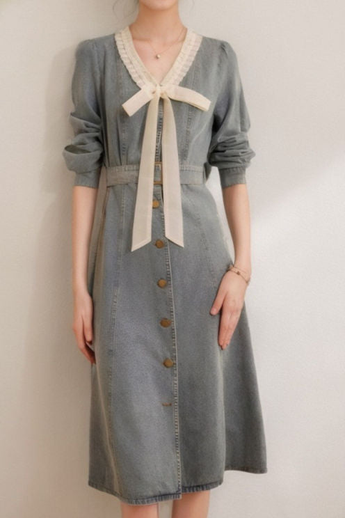 Elegant and Stylish Denim Dress - liwisi
